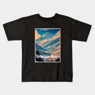 Bridger Bowl ski Montana USA Kids T-Shirt